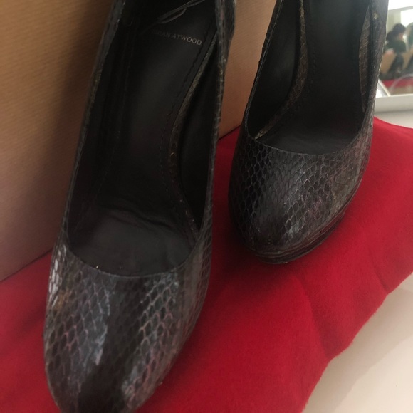 Brian Atwood Collection Crocodile Platform Pumps - Picture 3 of 5
